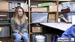 Blonde Teen 18+ Busted by Cop for Stealing Clothes! Wow!