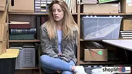 Blonde Teen 18+ Busted by Cop for Stealing Clothes! Wow!