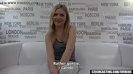 Shy Girl Fingers and Blows Stranger Photographer in Poolside Casting