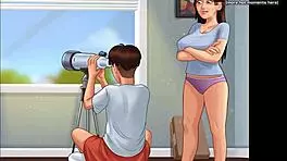 Shaved teen in anal blowjob scene