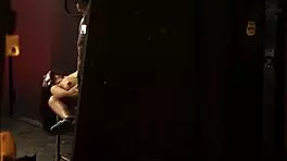 Outdoor tattooed babe bound in rough bondage!