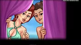 Hot blonde teen asks, Want to massage my big tits during gameplay? in Summertime Saga.