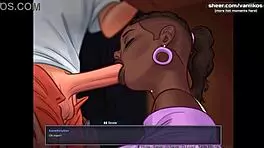 Hot blonde teen asks, Want to massage my big tits during gameplay? in Summertime Saga.