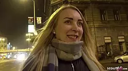 German Scout - 18 Jahre Junge Amaris Casting AO Gefickt! Raw Outdoor Facial Action.