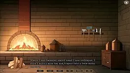 Risky Blowjob Under Table in Public Tomboy Hentai Game Ep 2