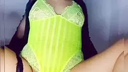 Beautiful brunette exhibitionist achieves extreme squirt and great shaking orgasm in homemade solo video