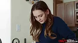 Horny teen 18+ Aften Opal with bubble butt enjoys intense interracial banging.