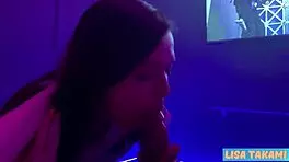 POV amateur blowjob by petite 18-year-old teen Lisa Takami, cumshot included