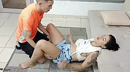 Personal trainer fucks latina hard.