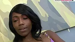 Watch these ebony lesbians spoil their cunts with new toys?