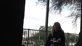 Hot 18-Year-Old Blonde Squirts Everywhere in MMA Fighter Neighbor's Kitchen After Intense Fight