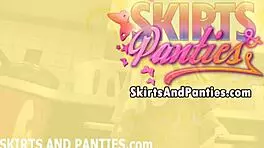 flashing fresh white panties under my cute little skirt