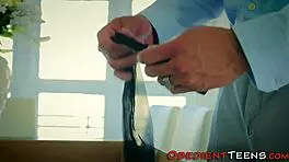 Teen 18+ bound and disciplined in interracial scenario