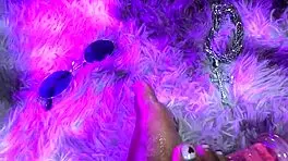 Pretty Brunette Masturbates With Vibrator On Her Black Pussy