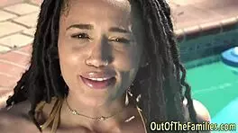 i watched this ebony teen ride her stepdad with hardcore fingering and oral action.