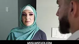 muslimsfuck - arab teen 18+ maid violet gems with hijab caught stealing cash by client for rough pov action