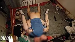 oh, red-haired girl in socks reaches orgasm in missionary with legs up