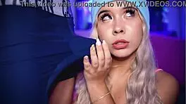 Blonde college student teases her boyfriend's cock over boxer shorts