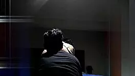 snuck friend from party to bed for ass licking, muffled moans from parents