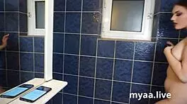 Big Ass Wife Enjoys Homemade Shower Bathing Session