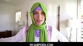 Hijab Babe Izzy Lush Breaks Rules with Intense Blowjob and POV Action!