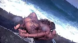 pussy dripping on the rocks with nina rivera and porsha carrera, super hot