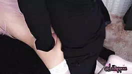 He cant resist cuming in her young 18+ pussy