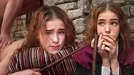In this wizardous roleplay, hermione struggles with magic while engaging in blowjob, cowgirl, and doggystyle with wet pussy
