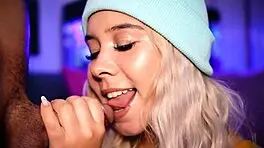 Chubby teen sucks boyfriend's cock online