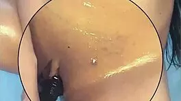 Beautiful brunette housewife SHOWS OFF her GOOD ASS, TITS, and AWESOME PUSSY in homemade solo