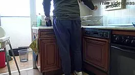 horny teen loves bent-over kitchen sex with milf's cock