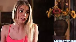 Hey, that pretty lesbian teen is queening her stepmom with face sitting and muff diving 😍