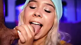 Chubby teen sucks boyfriend's cock online