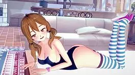 Stepsister craves affection in her swimsuit on the bed