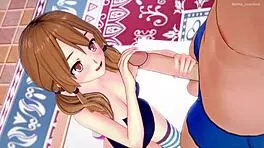 Stepsister craves affection in her swimsuit on the bed