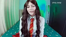 hermione granger seduces with her young body in strip tease