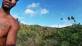 Rabuda and roludo in wild beach sex adventure with Fernanda Chocolate and Joao!