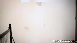 Petite teen babe gets spitroasted and facialized in group gangbang