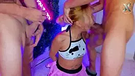 blonde gets face fucked sloppy