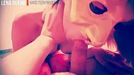 blond teen deepthroats in pov blowjob session