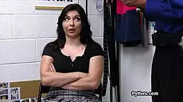 fingering and fucking dark haired suspect in office