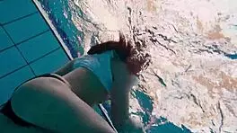 horny teen feels shy while stripping naked in public