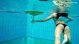 horny teen feels shy while stripping naked in public