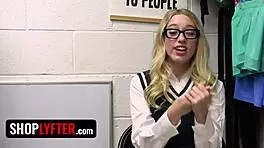 wow, this loss prevention officer shows a nerdy shoplifter real fucking! 😍