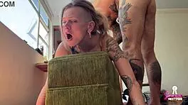 Wrong hole but she loved it! First time anal with rough couple action 😈