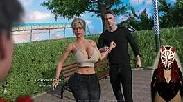 gamer girl plays steamy porn game in latex outdoors