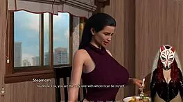 gamer girl plays steamy porn game in latex outdoors