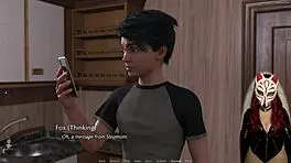 gamer girl plays steamy porn game in latex outdoors