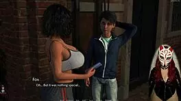 gamer girl plays steamy porn game in latex outdoors