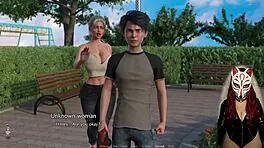 gamer girl plays steamy porn game in latex outdoors